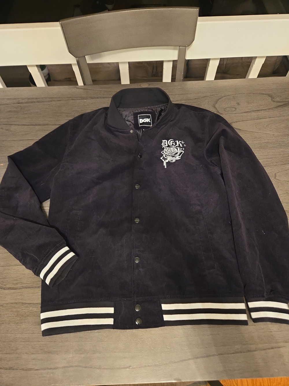 DGK Black Bomber Jacket with White Embroidered Logo